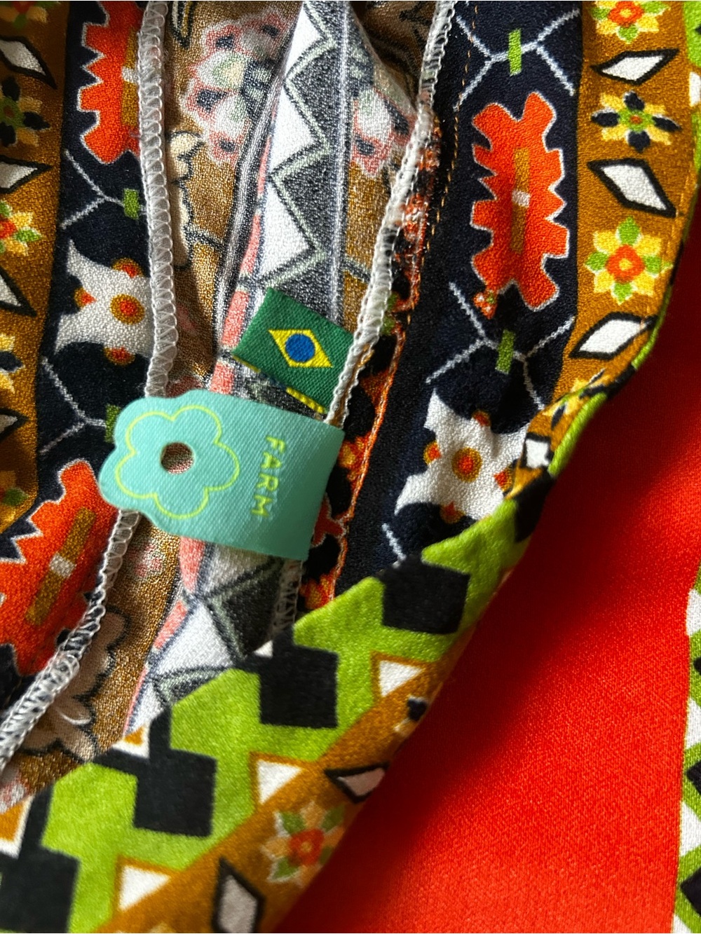 FARM Rio Red Multicolor Asymmetrical Boho Skirt - Picture 7 of 7